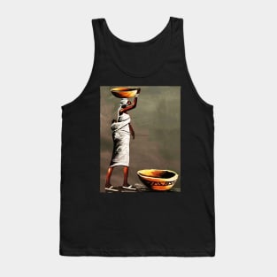 African Woman Carrying Bowl, Black History Art Tank Top